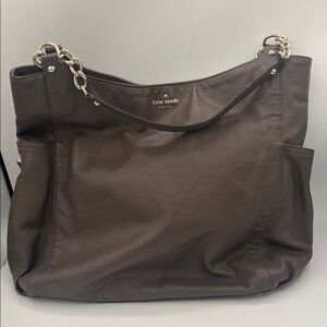 Kate Spade Dark Brown Shoulder Bag with Gold Accents